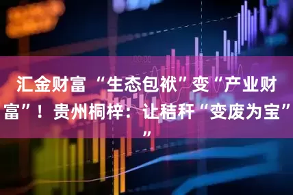 汇金财富 “生态包袱”变“产业财富”！贵州桐梓：让秸秆“变废为宝”