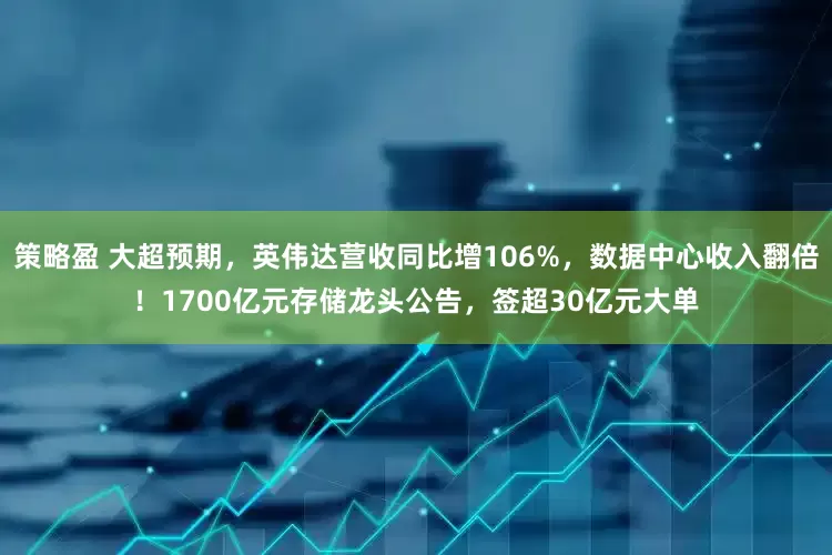 策略盈 大超预期，英伟达营收同比增106%，数据中心收入翻倍！1700亿元存储龙头公告，签超30亿元大单